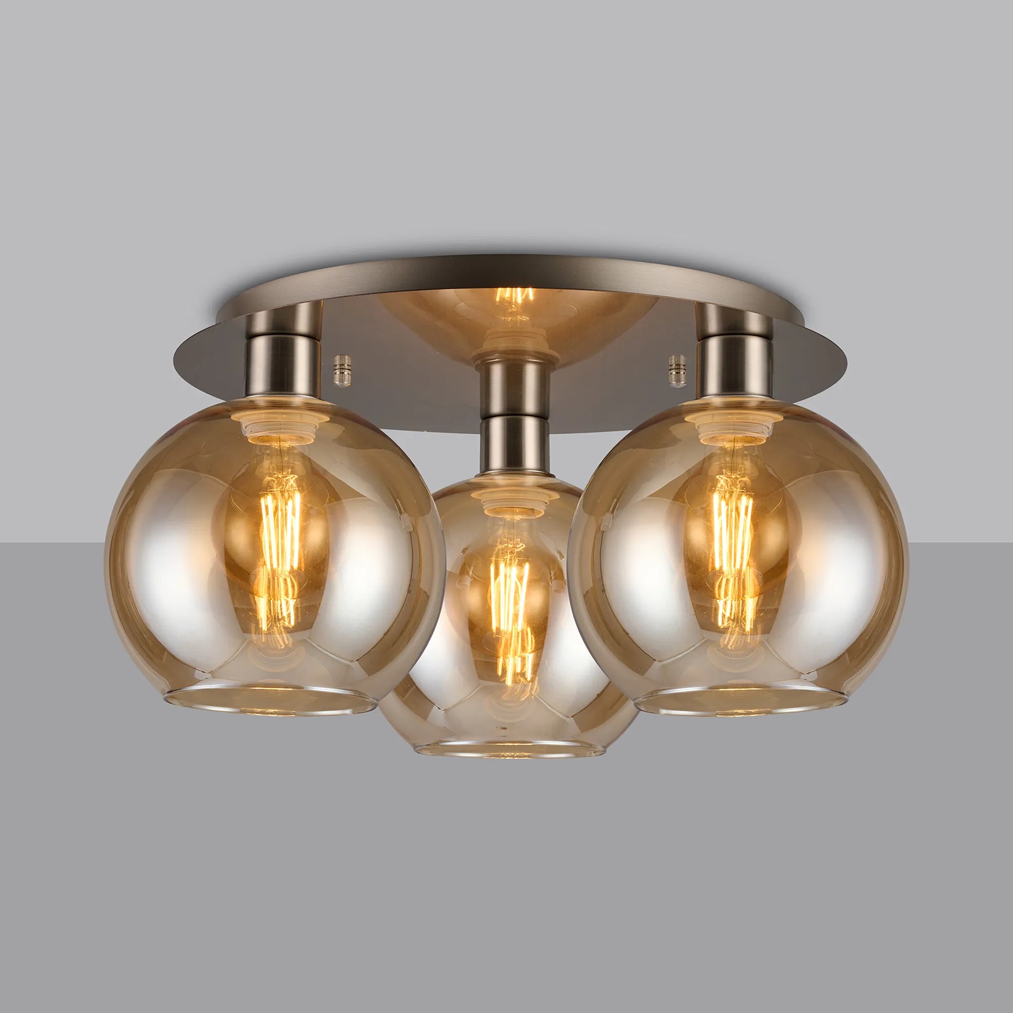 Lori Satin Nickel Ceiling Lights Deco Flush Fittings